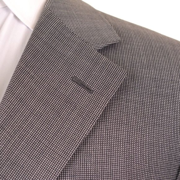 Gray Men's Suit with Green Polka Dot Tie - Picture 3 of 10